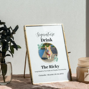 Simple Dog signature drink wedding  bar Poster