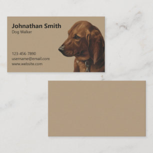 Simple Dog Walker Service Business Card