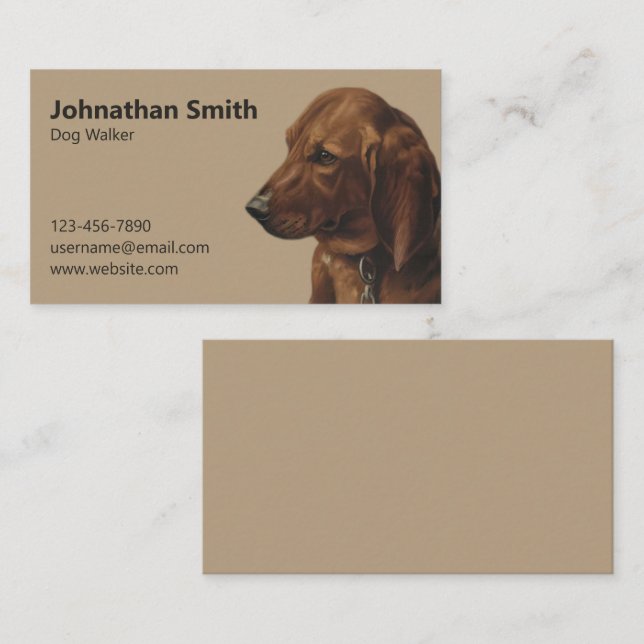 Simple Dog Walker Service Business Card (Front/Back)
