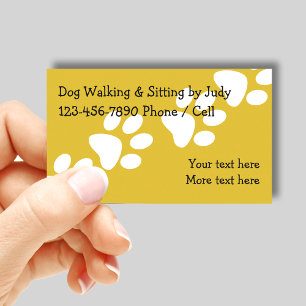 Simple Dog Walking And Sitting Business Card
