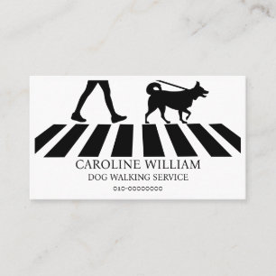 Simple Dog Walking Image Pet Service Business Card