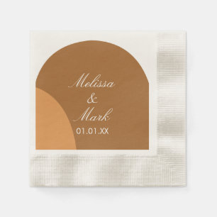 Simple Double Arch Terracotta Shape Monogram Napkin