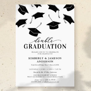 Simple Double Graduation Party Invitations