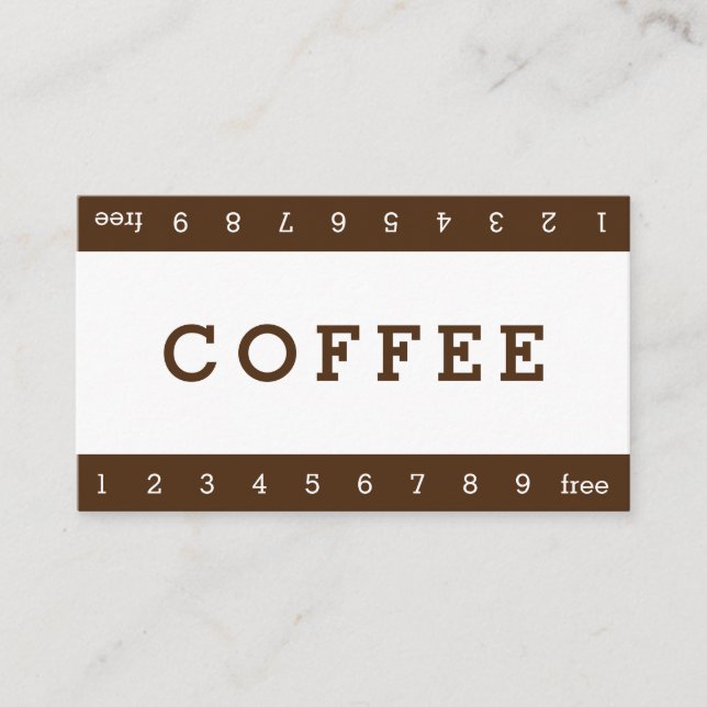 Simple Double Horizon Loyalty Coffee Punch-Card (Front)
