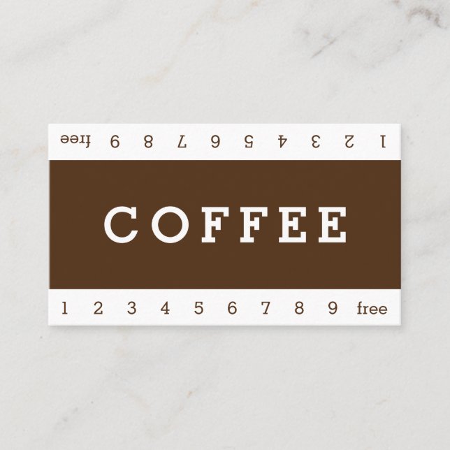 Simple Double Horizon Loyalty Coffee Punch-Card Card (Front)