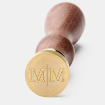 Simple Double Monogram Brass Wax Stamper