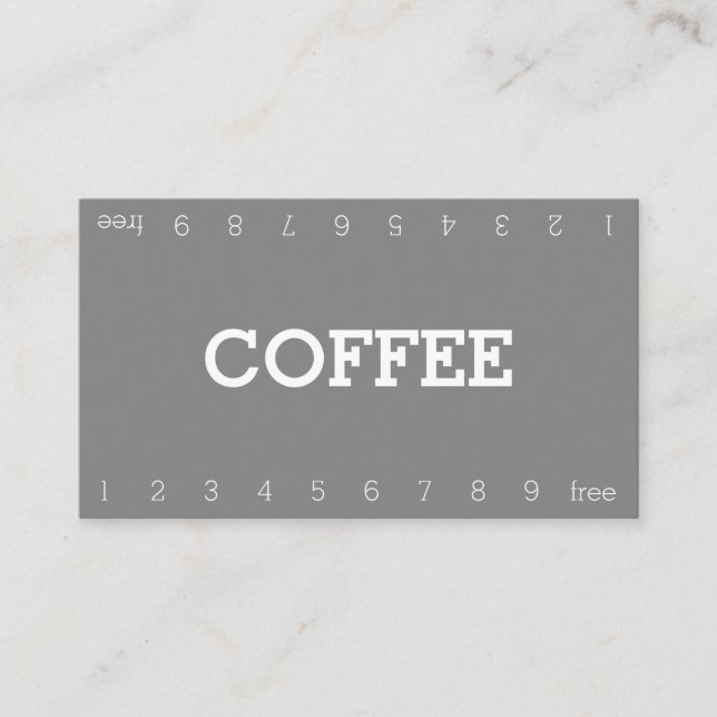 Simple Double Number Loyalty Coffee Punch-Card (Front)