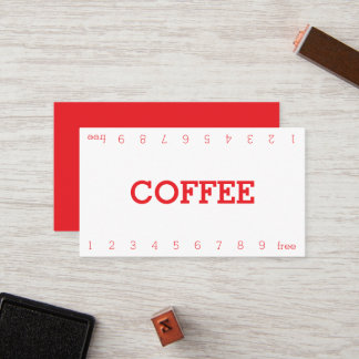 Simple Double Number Loyalty Coffee Punch-Card Card