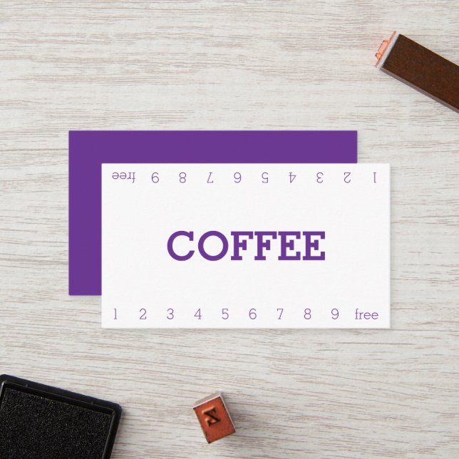 Simple Double Number Loyalty Coffee Punch-Card Card (Front/Back In Situ)