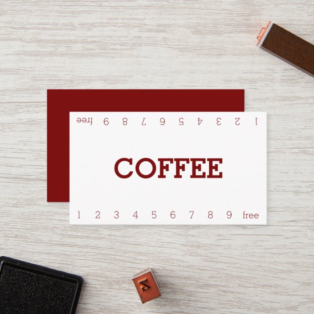 Simple Double Number Loyalty Coffee Punch-Card Card (Front/Back In Situ)