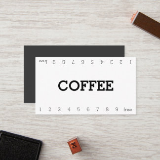 Simple Double Number Loyalty Coffee Punch-Card Card