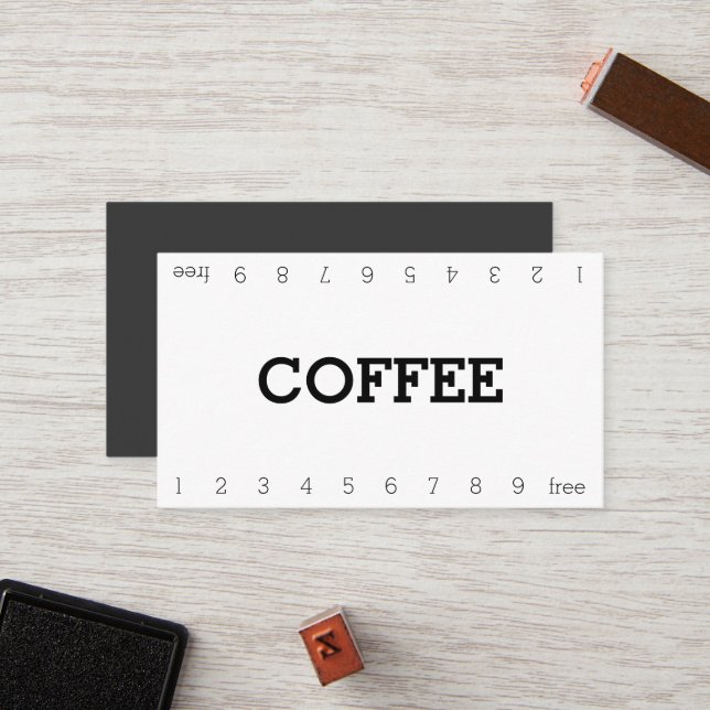 Simple Double Number Loyalty Coffee Punch-Card Card (Front/Back In Situ)