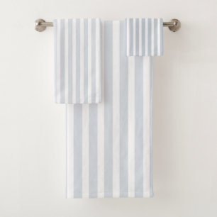Simple double-sided decor in stripes & cage bath towel set