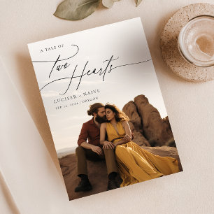Simple Double Sided Desert Photo Wedding Invitation
