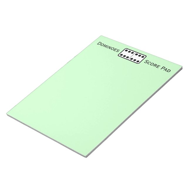 Simple Double Sixes Domino Game Score Pad Green (Angled)