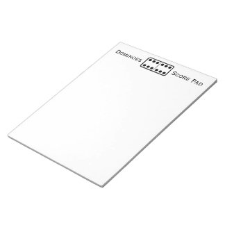 Simple Double Sixes Domino Game Score Pad White