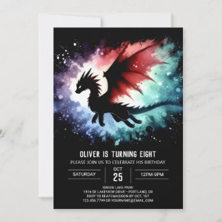 Simple Dragon Birthday Customisable Invitation
