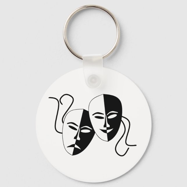 Simple Drama Comedy Masks Acting Key Ring (Front)