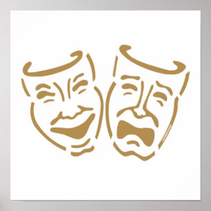 Simple Drama Masks Poster