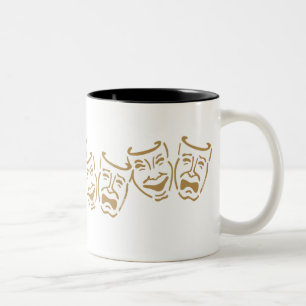 Simple Drama Masks Two-Tone Coffee Mug