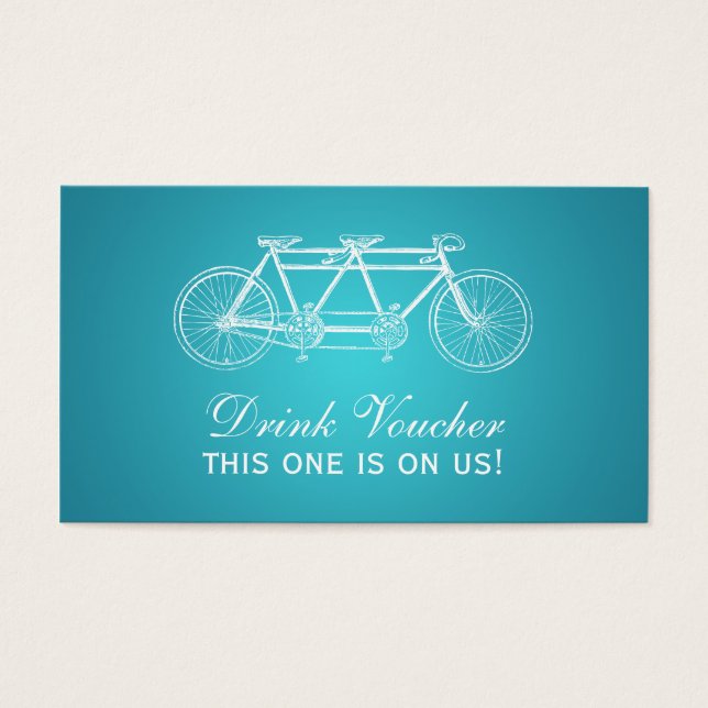 Simple Drink Voucher Tandem Bike Turquoise (Front)