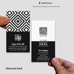 Simple Dual-Tone Small Business XX% Off Discount Card