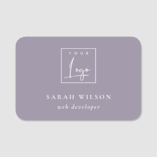 Simple Dusky Lilac Custom Promotion Business Logo Name Tag