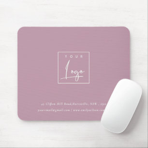 Simple Dusky Pink Custom Promotional Business Logo Mouse Mat