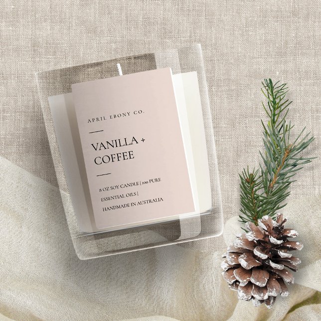 SIMPLE DUSKY SOFT BLUSH PINK MINIMAL MODERN CANDLE FOOD LABEL (Creator Uploaded)