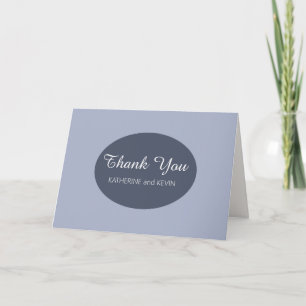 Simple Dusty Blue and White Thank You Card