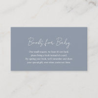 Simple Dusty Blue Baby Shower Books for Baby