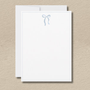Simple Dusty Blue Bow Thin Border No text Card
