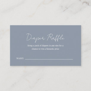 Simple Dusty Blue Boy Baby Shower Diaper Raffle Enclosure Card