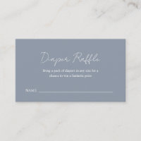 Simple Dusty Blue Boy Baby Shower Diaper Raffle