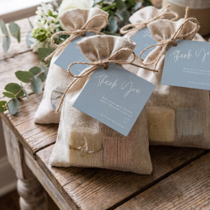 Simple Dusty Blue Bridal Shower Thank You Favour Tags