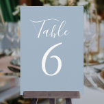 Simple Dusty Blue Chic Script Table Number<br><div class="desc">These elegant dusty blue signature script double-sided table numbers are perfect for all celebrations. Designed by Thisisnotme©</div>