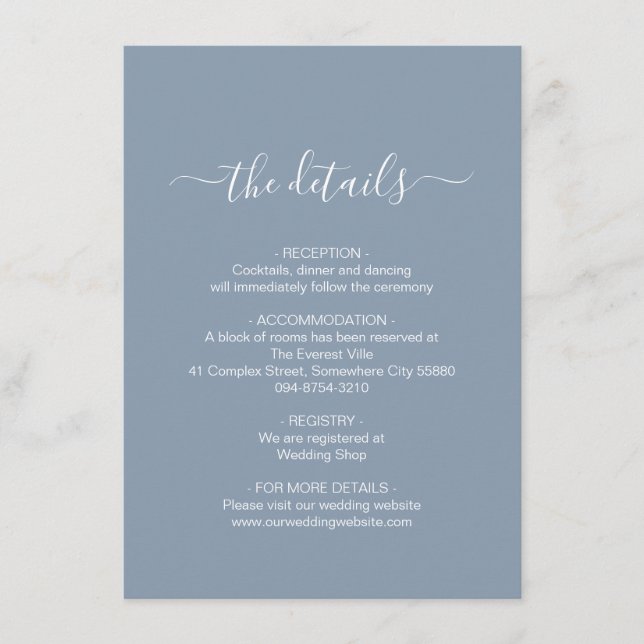 Simple Dusty Blue Enclosure Card (Front)