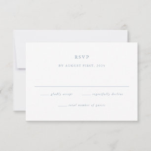 Simple Dusty Blue Minimal Wedding RSVP Card