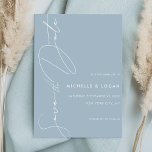 Simple Dusty Blue Modern Script Wedding Save The Date<br><div class="desc">Create your own simple and modern wedding save the date with modern handwritten script typography and dusty blue colour design.</div>