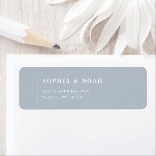 Simple Dusty Blue Modern Wedding Return Address 