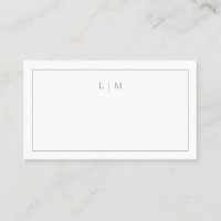 Simple Dusty Blue Monogram Elegant Wedding
