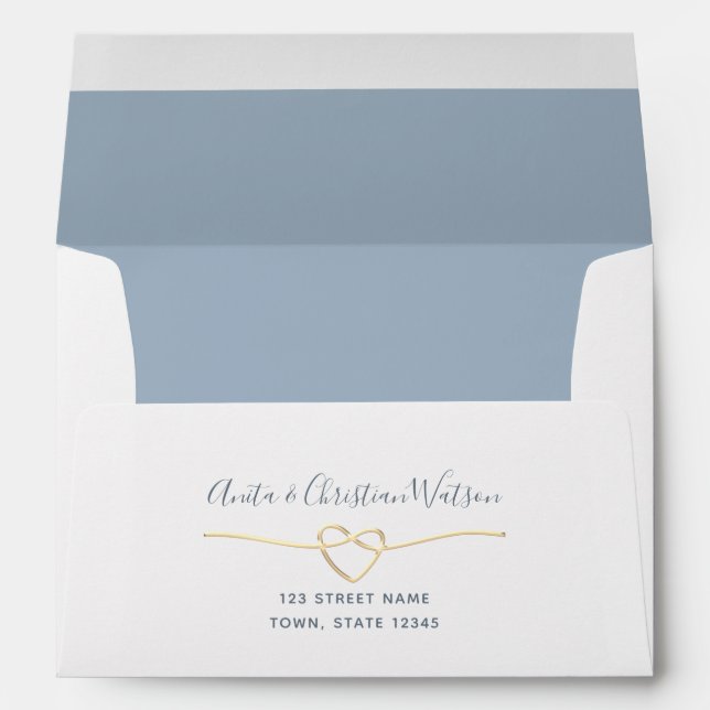 Simple Dusty Blue Return Address 5x7 Envelope (Back (Bottom))