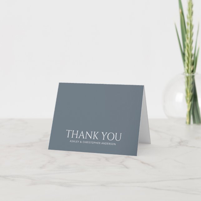 Simple Dusty Blue Thank You Card (Front)