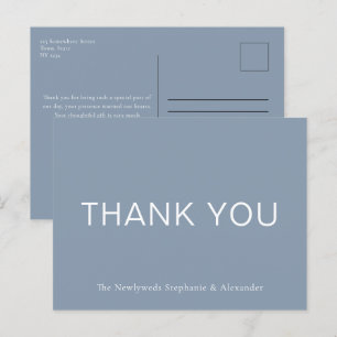Simple Dusty Blue Thank You Postcard