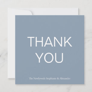 Simple Dusty Blue Thank You Square  Card