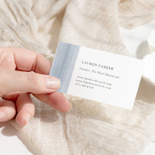 Simple Dusty Blue Watercolor Business Card