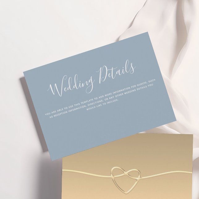 Simple Dusty Blue Wedding Details Card (Creator Uploaded)