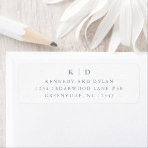 Simple Dusty Blue Wedding Return Address