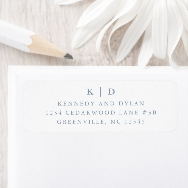 Simple Dusty Blue Wedding Return Address (Insitu)