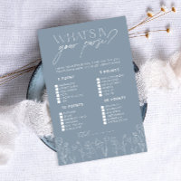 Simple Dusty Blue What's In Your Purse Game